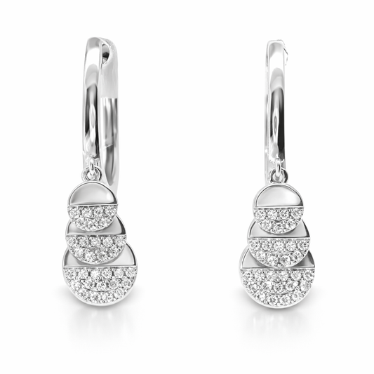 0.21CT Diamond 14k White Gold Earring