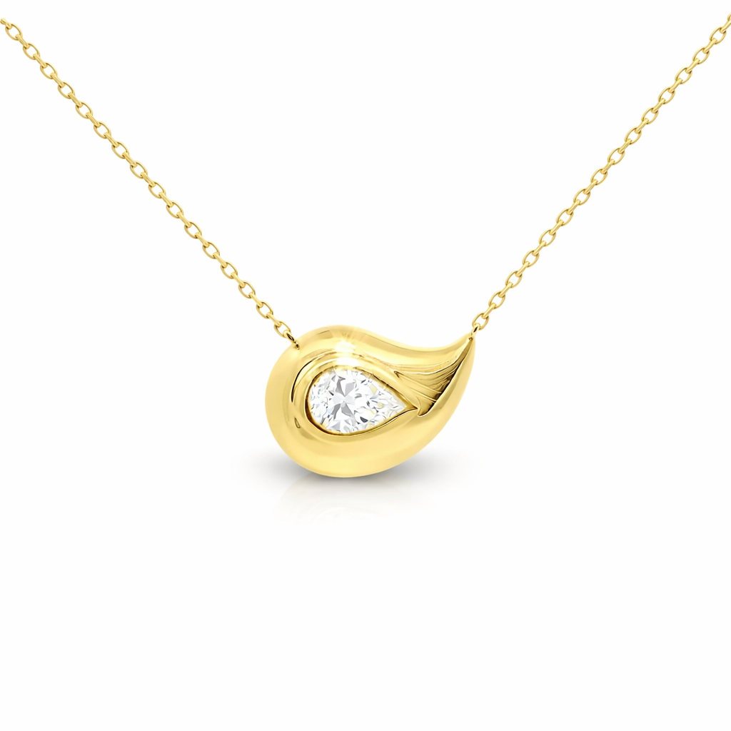 0.73CT Lab Diamond Pendant 14k Yellow Gold