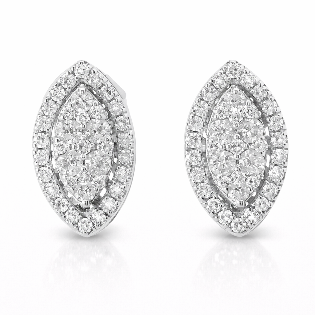 0.68CT Diamond  14k  White Gold Earring