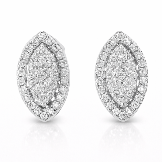 0.68CT Diamond  14k  White Gold Earring