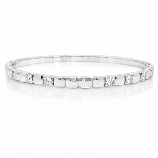 0.92CT Diamond Bangle 18k White Gold