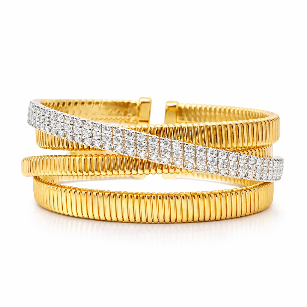 4.55CT Diamond Bangle 14K Yellow Gold