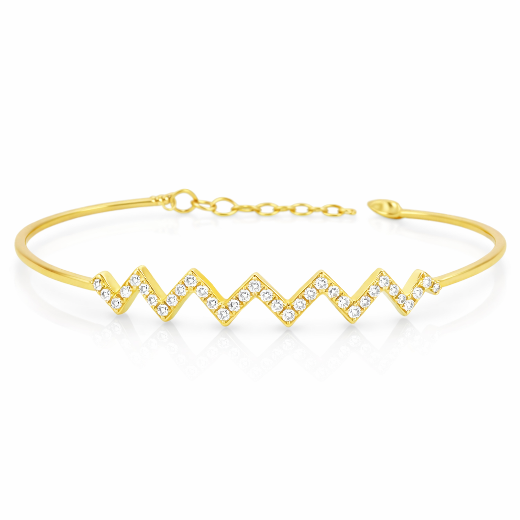 0.15CT Diamond Bangle 18k Yellow Gold