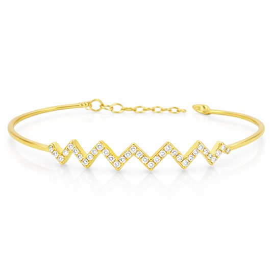 0.15CT Diamond Bangle 18k Yellow Gold