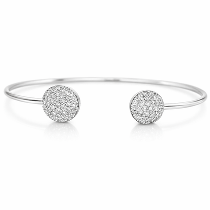 0.58CT Diamond Bangle 14k White Gold