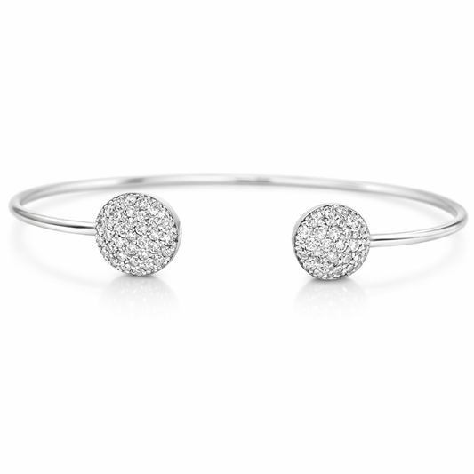 0.58CT Diamond Bangle 14k White Gold