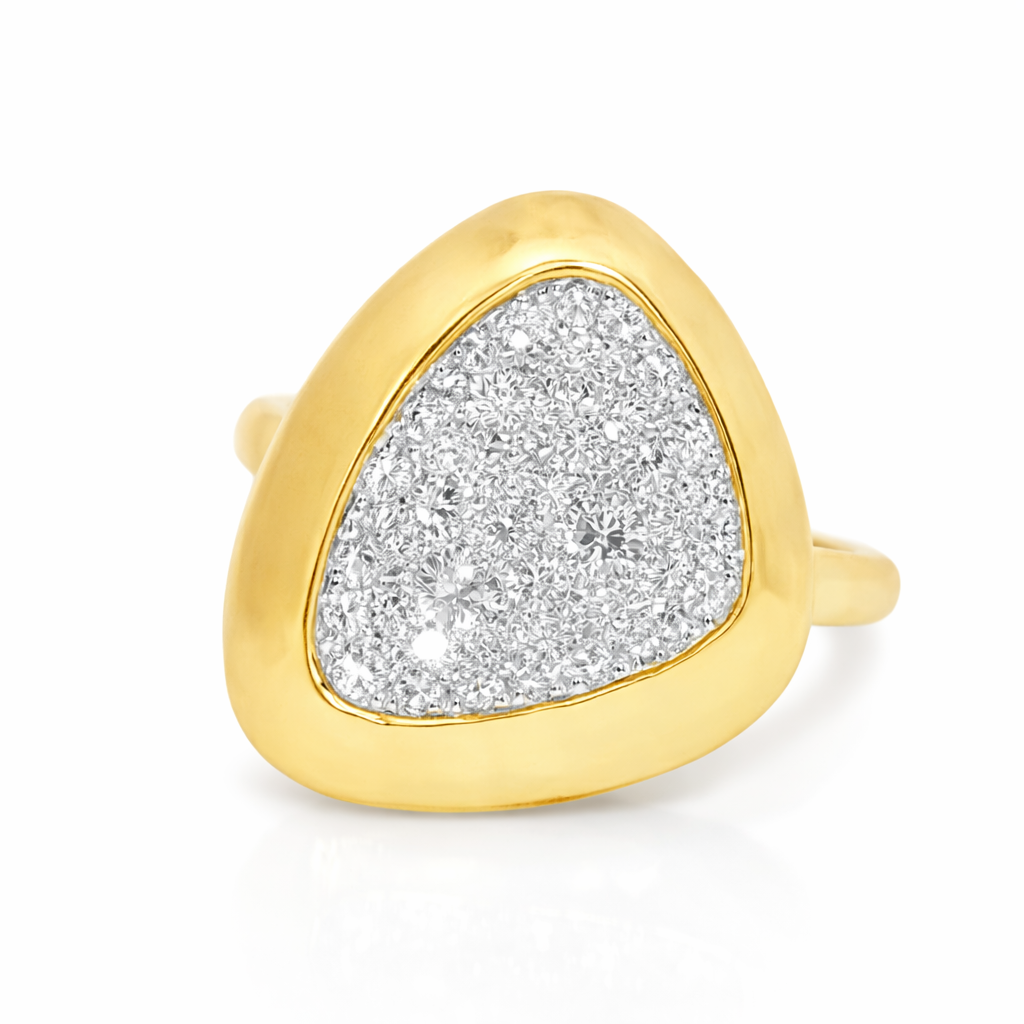 0.62CT Diamond Triluxe Ring 14k Yellow Gold