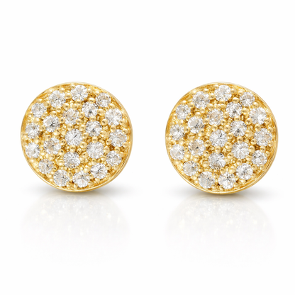 1.22CT Diamond Chip  14k Yellow Gold Earring
