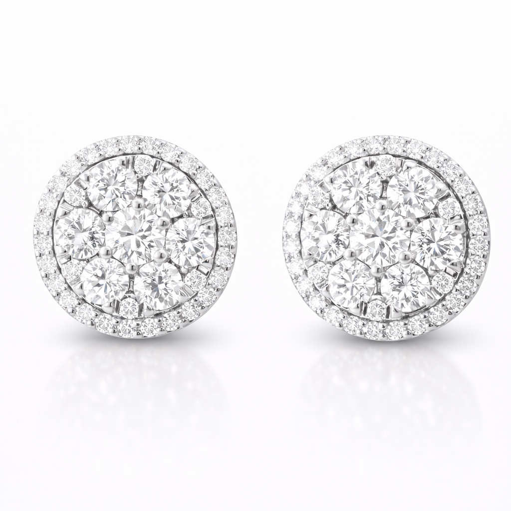 2.17CT Diamond 14k white Gold Earring