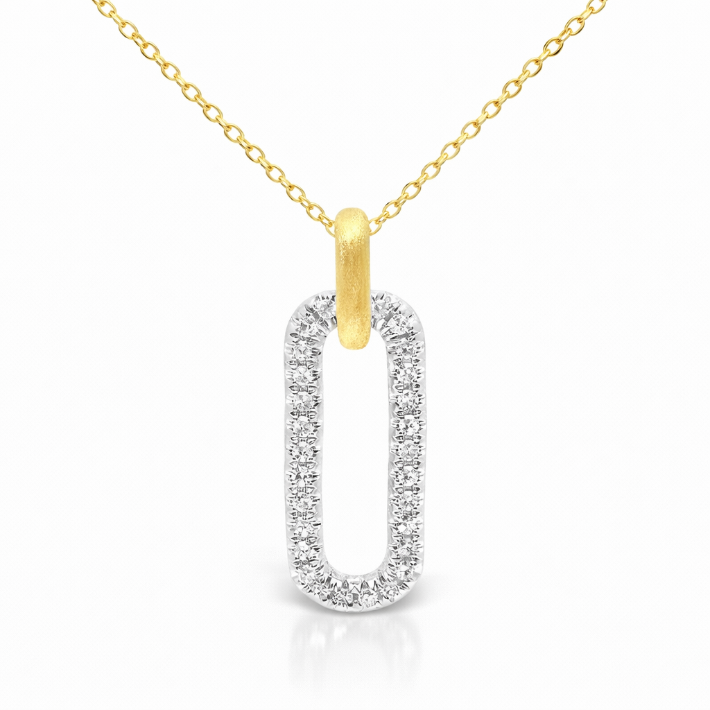 0.19CT Diamond Pendant 14k Yellow Gold