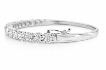 9.65CT Lab Diamond Bangle 14k White Gold