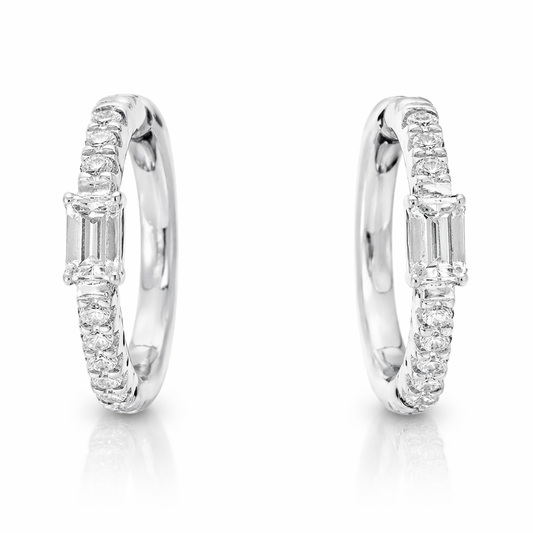 0.46CT Diamond 14k White Gold Earring