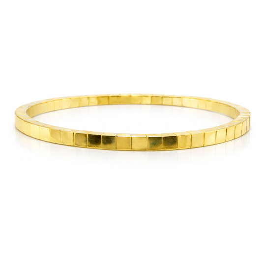Plain Square Stretch Bangle 14k Yellow Gold