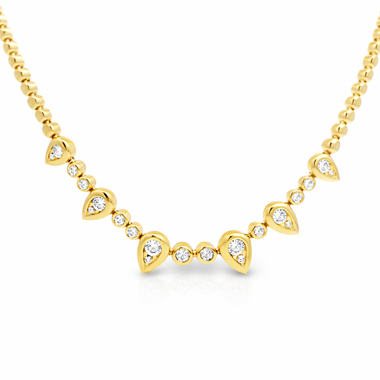 0.77CT Diamond Necklace 14k Yellow Gold