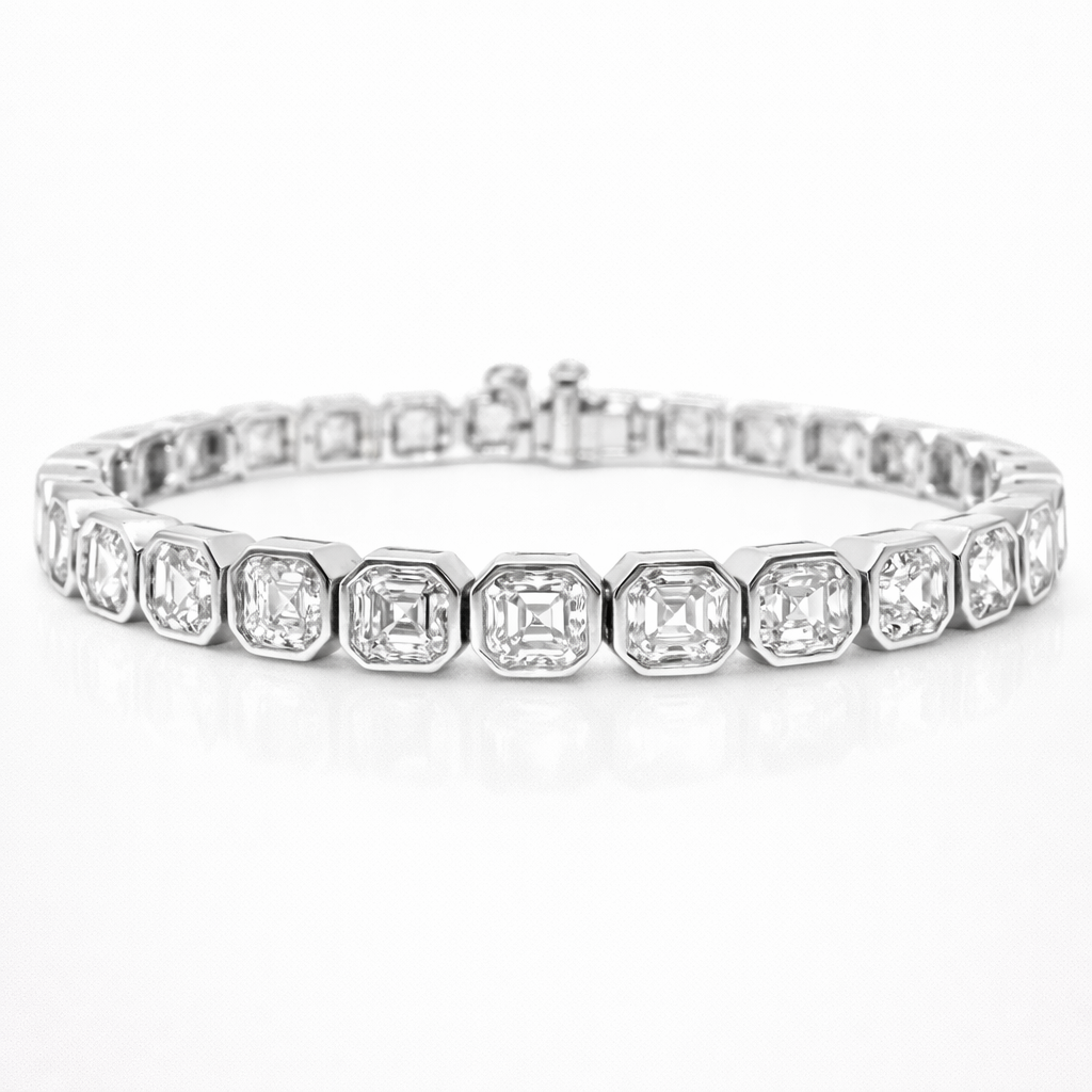 13.93CT Lab diamond Bracelet 14k white Gold