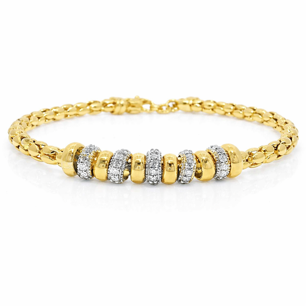 1.10CT Diamond Bangle 14k Yellow Gold