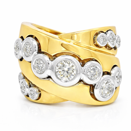 0.68CT Diamond Ring 18K Yellow Gold