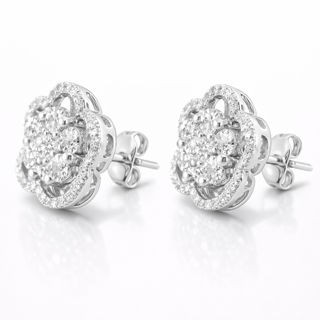 2.24CT Diamond 14k White Gold Earring