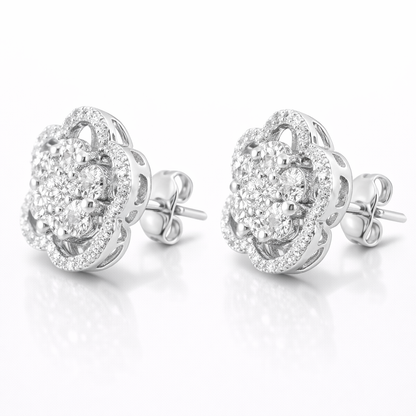 2.24CT Diamond 14k White Gold Earring