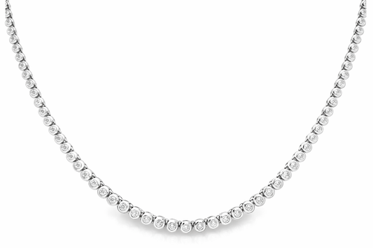 3.46CT Diamond  Tennis Necklace 14k White Gold