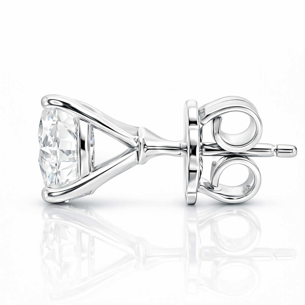 5.07CT Lab Diamond Certified Martini Stud 14k White Gold Earring