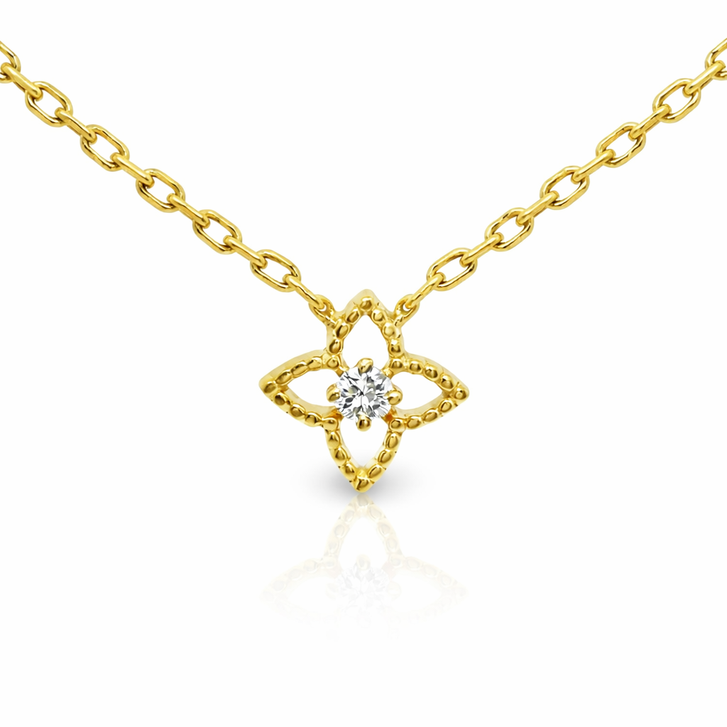 0.04CT Diamond Pendant 14k Yellow Gold