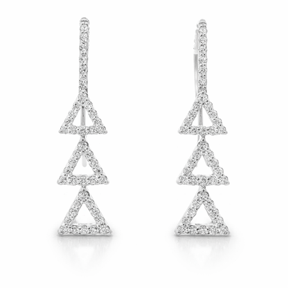 0.43CT Diamond Earring 14k White Gold