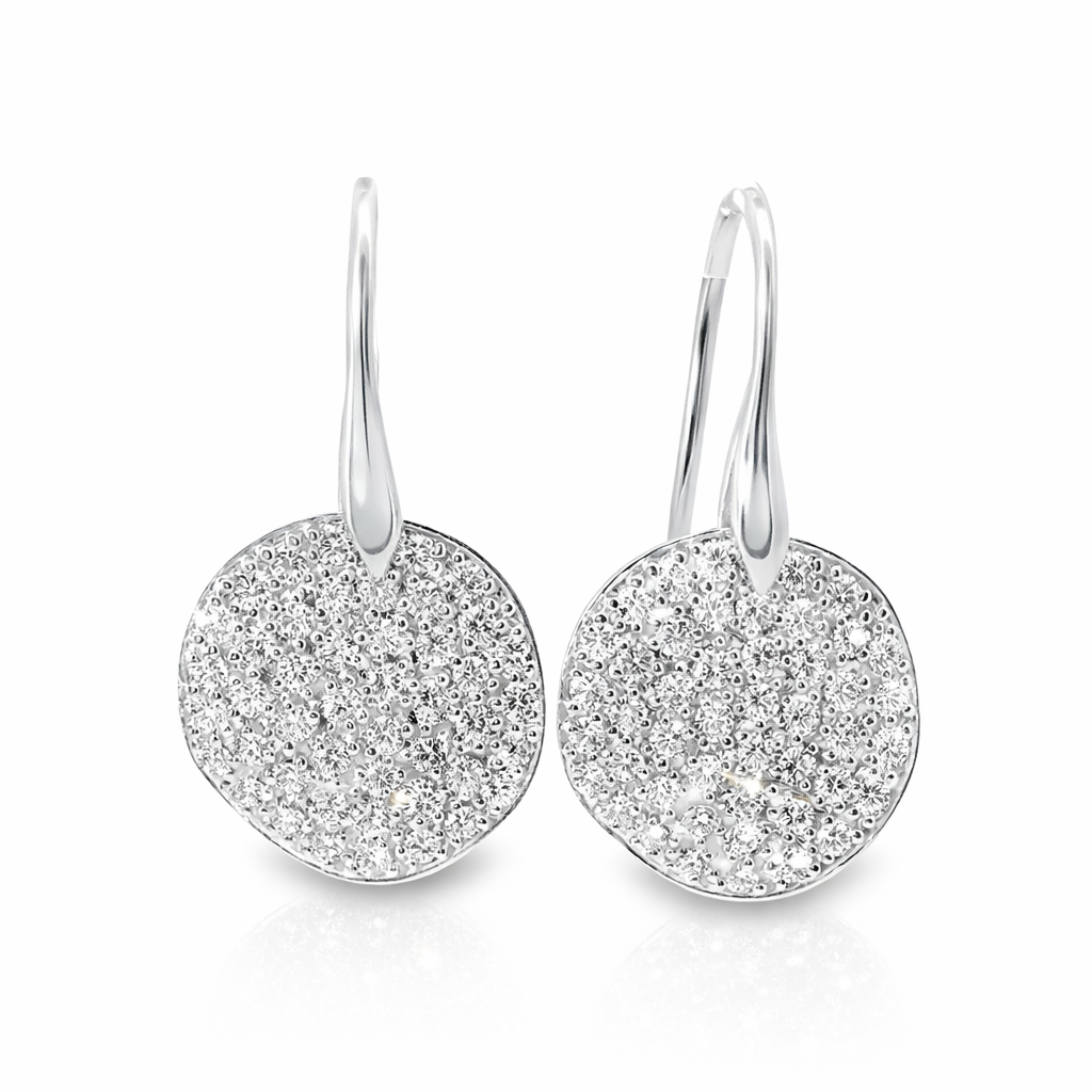 1.97CT  Diamond  14k White Gold Earring