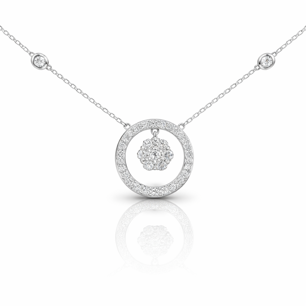 0.51CT Diamond Pendant 14k White Gold