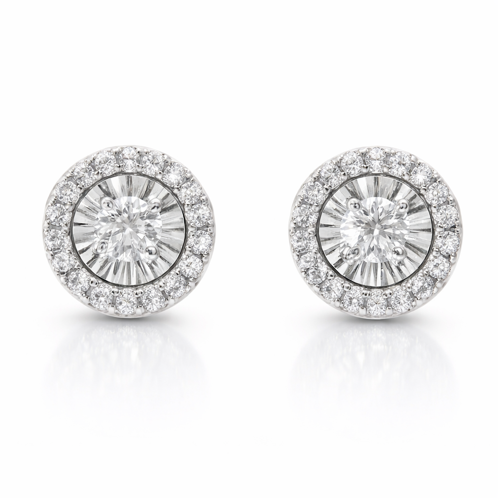 0.41CT Diamond  18k White Gold Earring