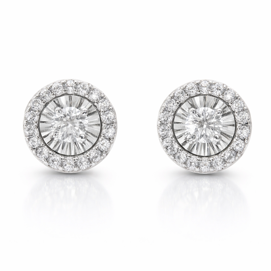 0.41CT Diamond  18k White Gold Earring