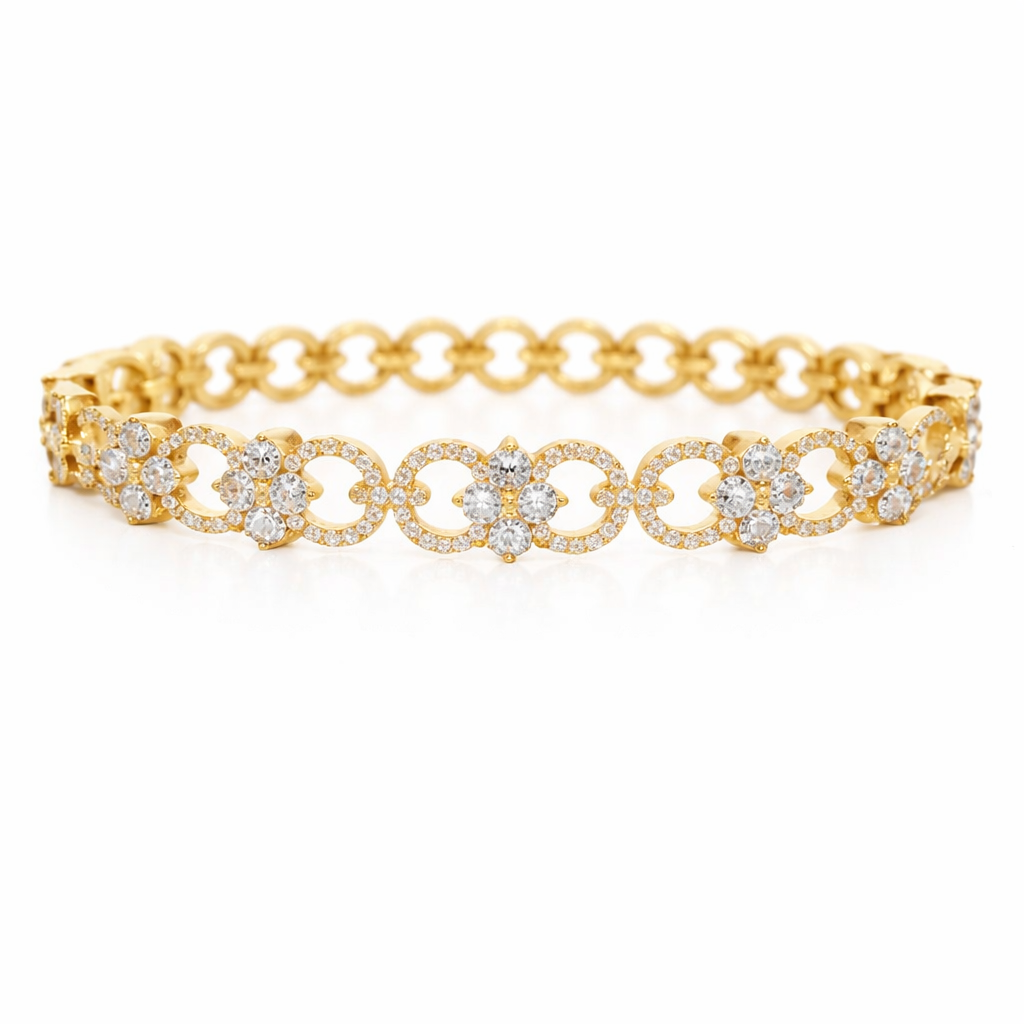1.55CT Diamond Bangle 18k Yellow Gold