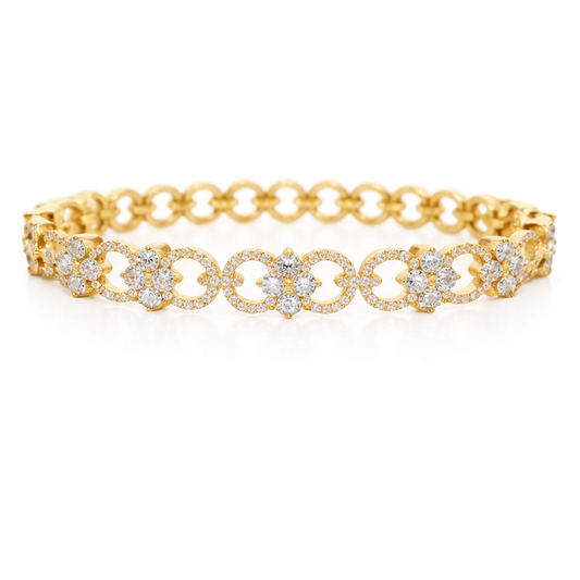 1.55CT Diamond Bangle 18k Yellow Gold
