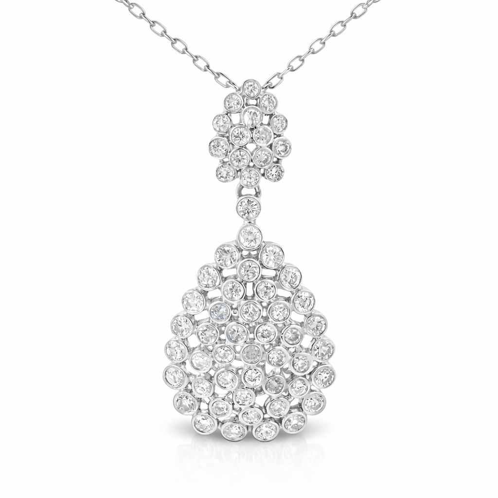 1.17CT Diamond Pendant 14k White Gold