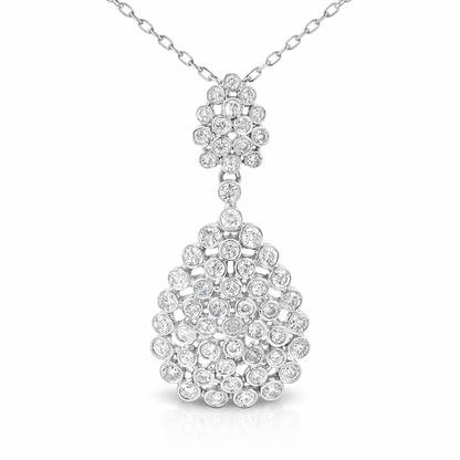 1.17CT Diamond Pendant 14k White Gold