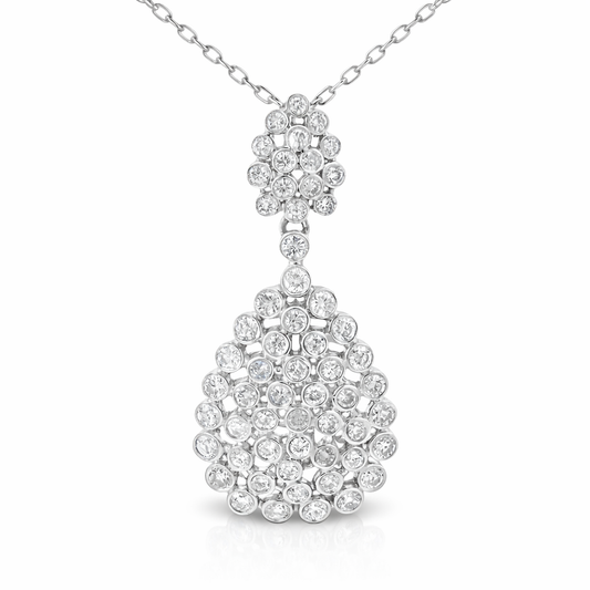 1.17CT Diamond Pendant 14k White Gold