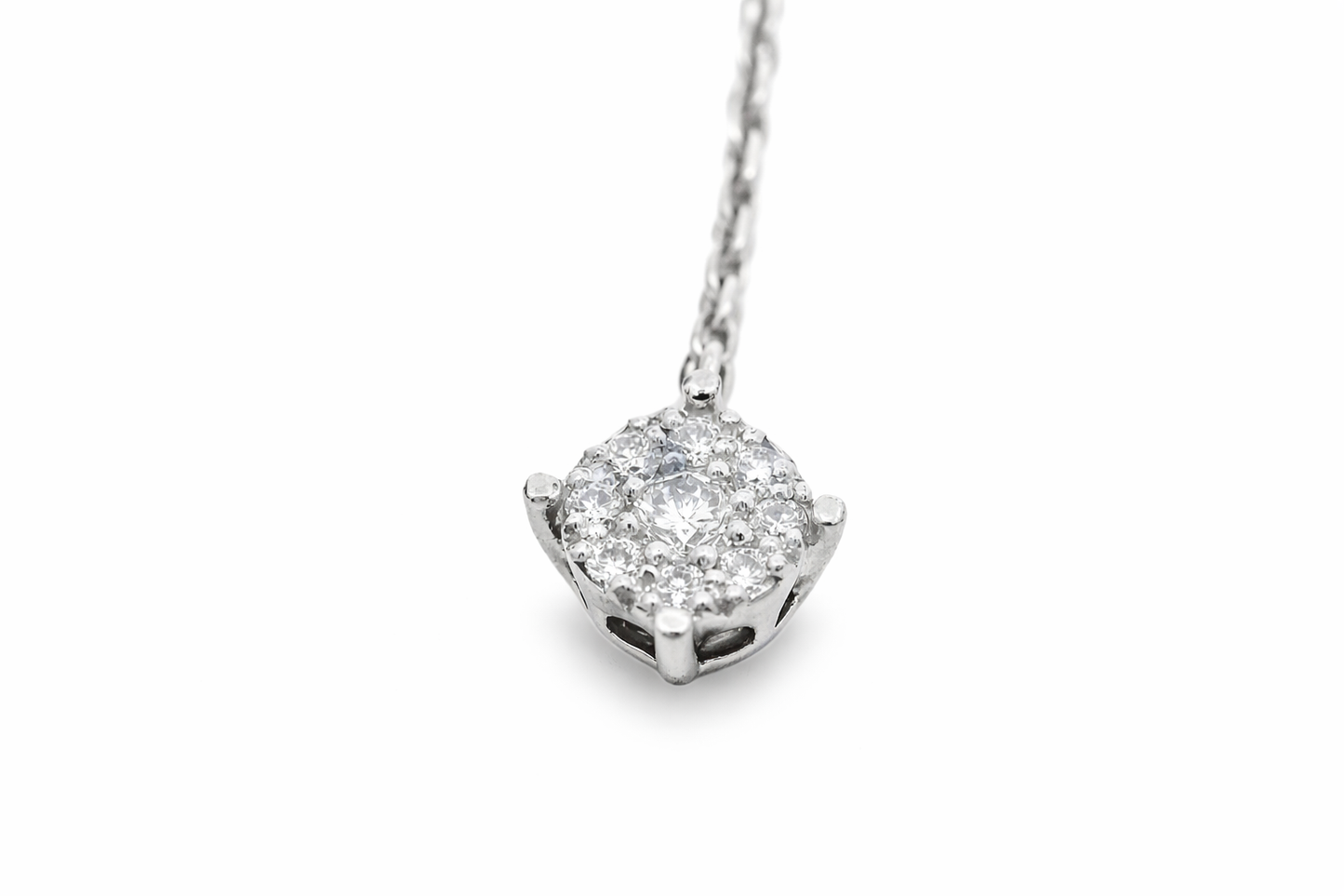 0.90CT Diamond Pendant 14k White Gold