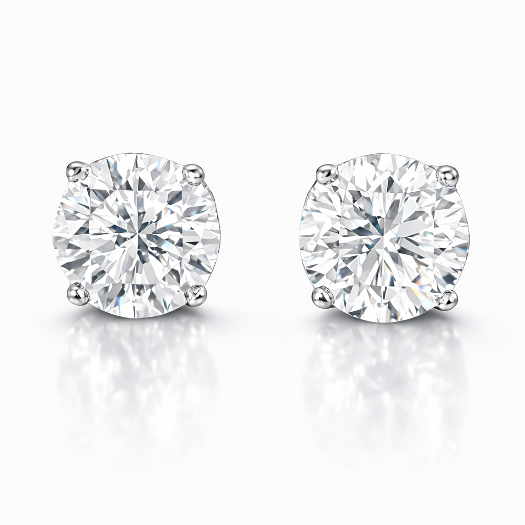 8.74CT Lab Diamond Stud Earring 14k White Gold