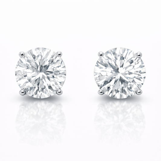 5.07CT Lab Diamond Certified Martini Stud 14k White Gold Earring