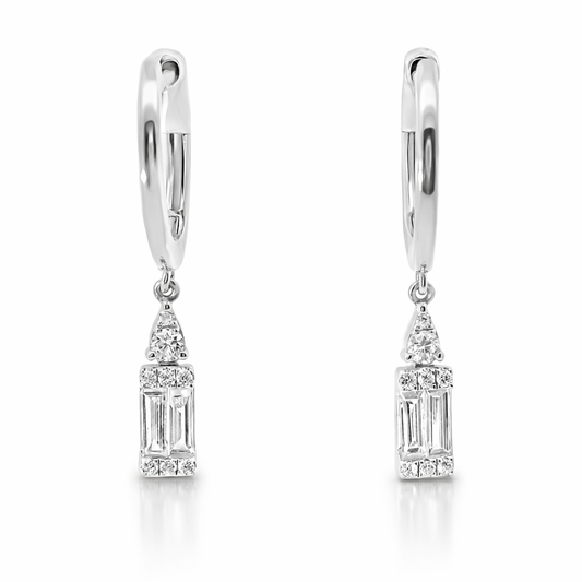 0.36CT Diamond 14k White Gold Earring