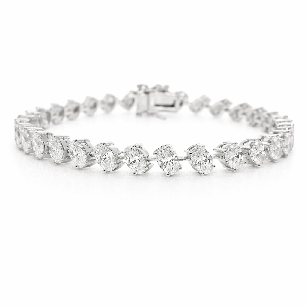 7.47CT Lab Diamond Bracelet 14k white Gold