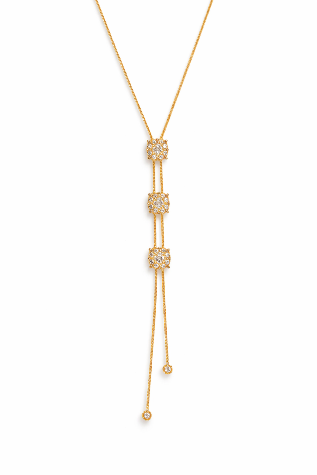 1.57Ct diamond Lariat Pendant 14k Rose Gold