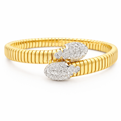 0.96CT Diamond Bangle 14k Yellow Gold