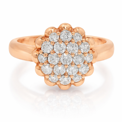0.51CT Diamond Flower Ring 18K Rose Gold
