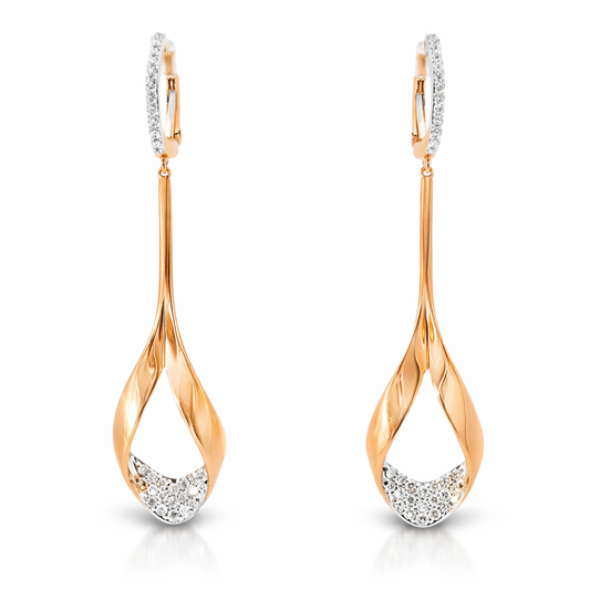 0.41CT Diamond Earring 14k Rose Gold