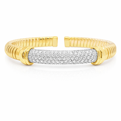 1.22CT Diamond Bangle 14k Yellow Gold