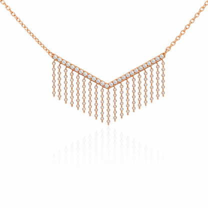 0.20CT Diamond Pendant 14k Rose Gold