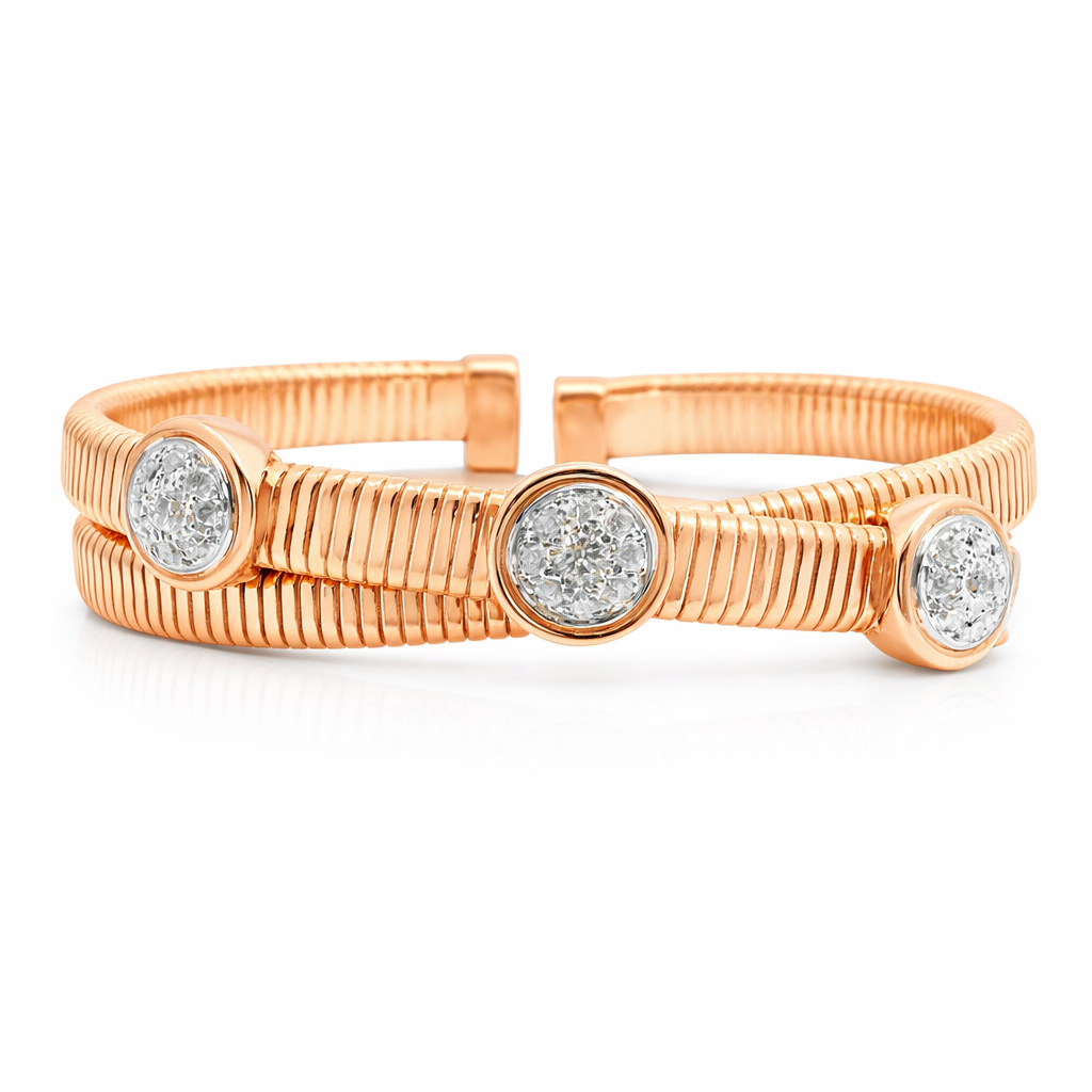 1.62Ct Diamond Bangle 14k Rose Gold