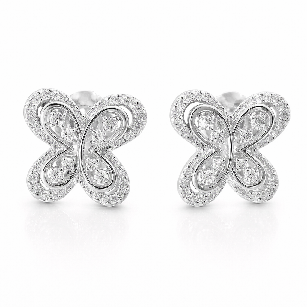 0.68CT Diamond 14k White Gold Earring