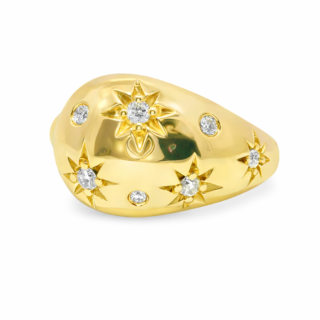 0.19CT Diamond Ring 14k Yellow Gold